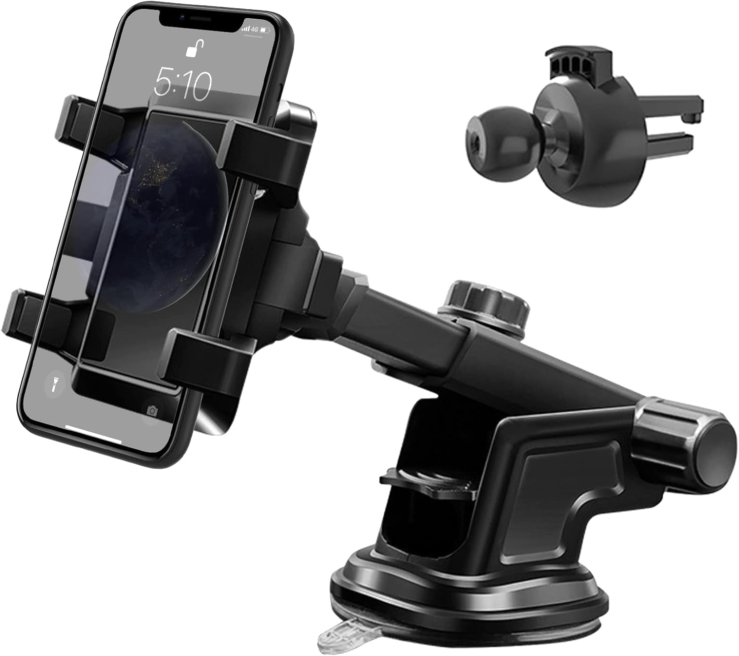 Mobile Phone Holder Car with Ventilation Opening Phone Clip, 3 in 1 Universal Mobile Phone Holder Silicone Protection 360 ° Rotatable Car Mobile Phone Holder Hands-Free Phone Holder for All Phones…