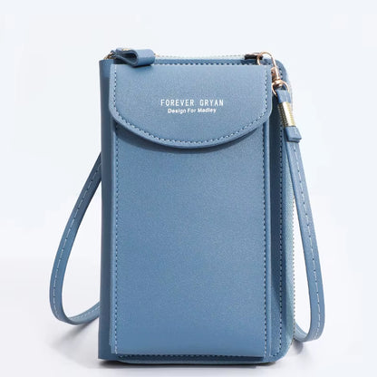 Elegance On-the-Go – Luxe PU Leather Crossbody Shoulder Bag with Phone & Card Organizer